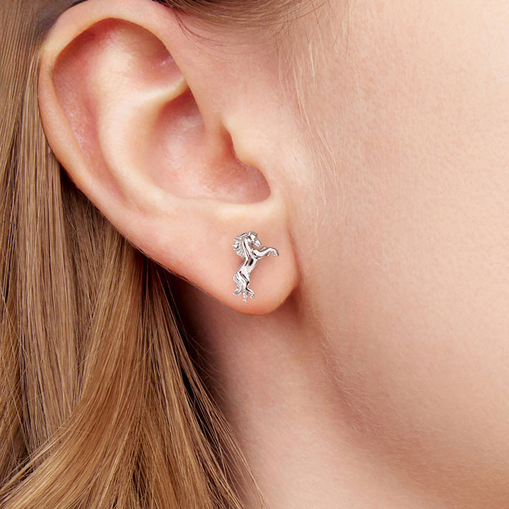 Silver Horse Stud Earrings