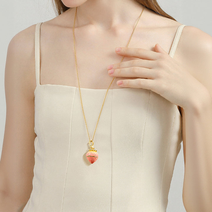 Selenichast Strawberry Locket Necklace