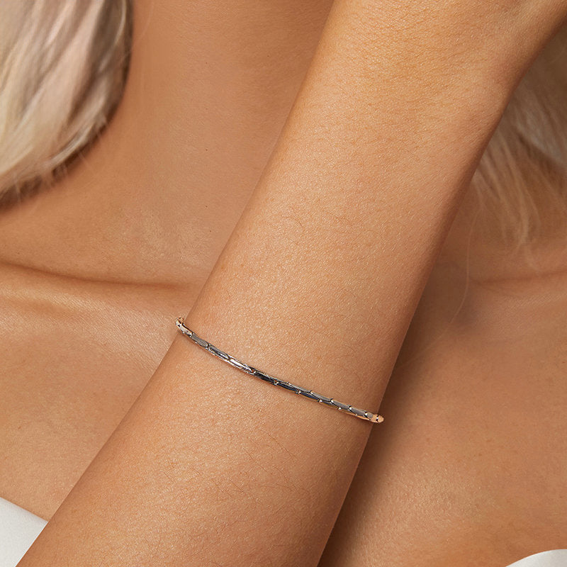 Silver Herringbone Bracelet