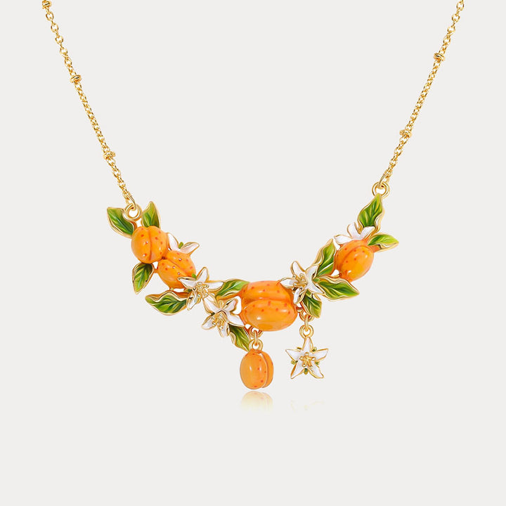 Golden Plum Flower Necklace