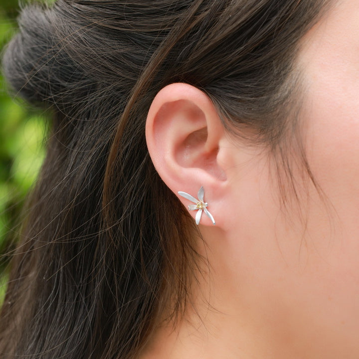 Silver Osmanthus Stud Earrings