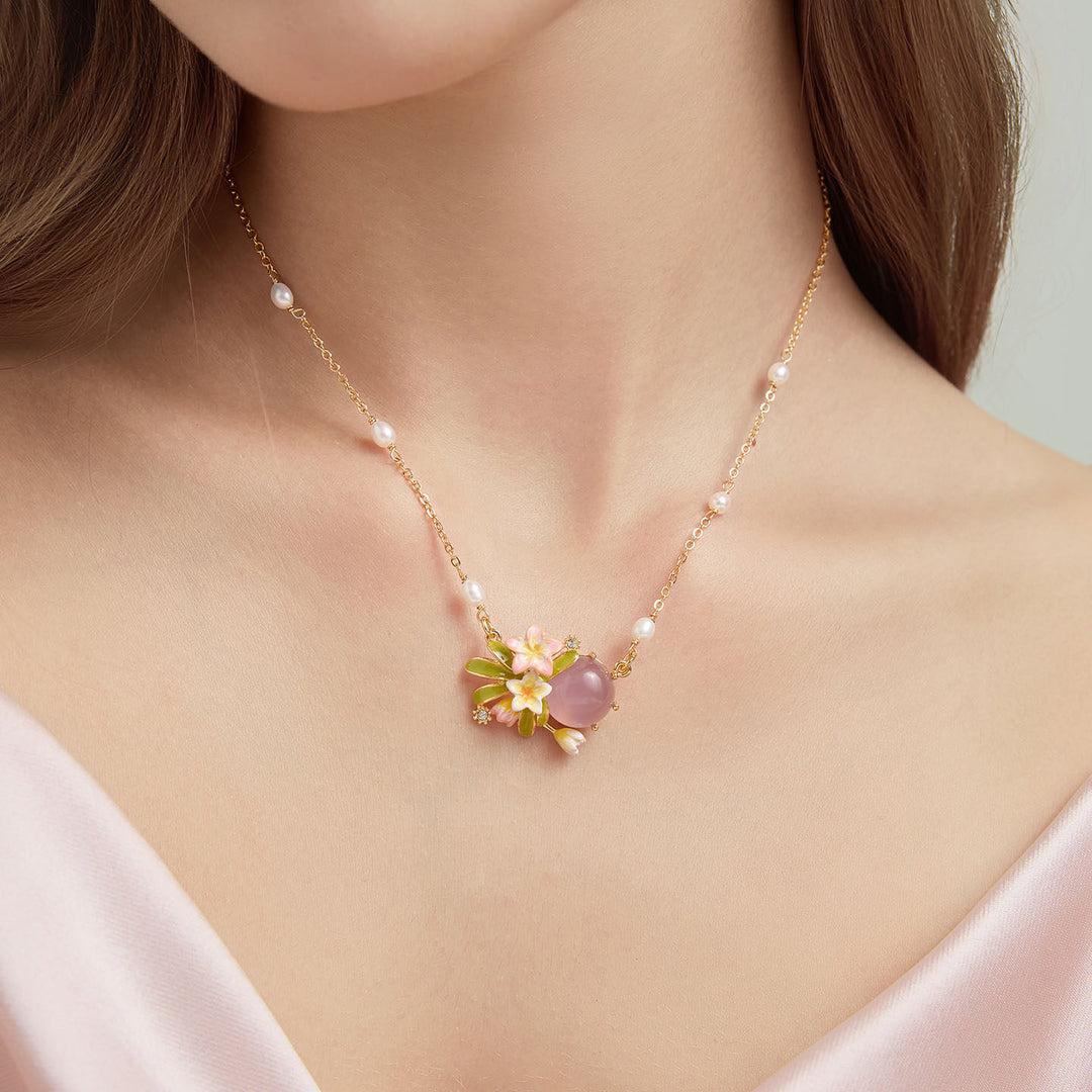 Selenichast Plumeria Agate Necklace 