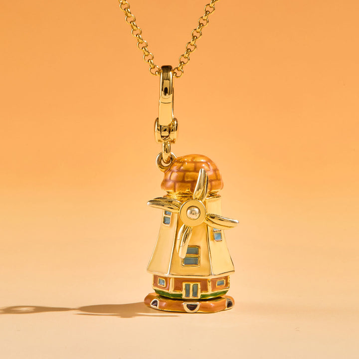 Dutch Windmill Locket Necklace
