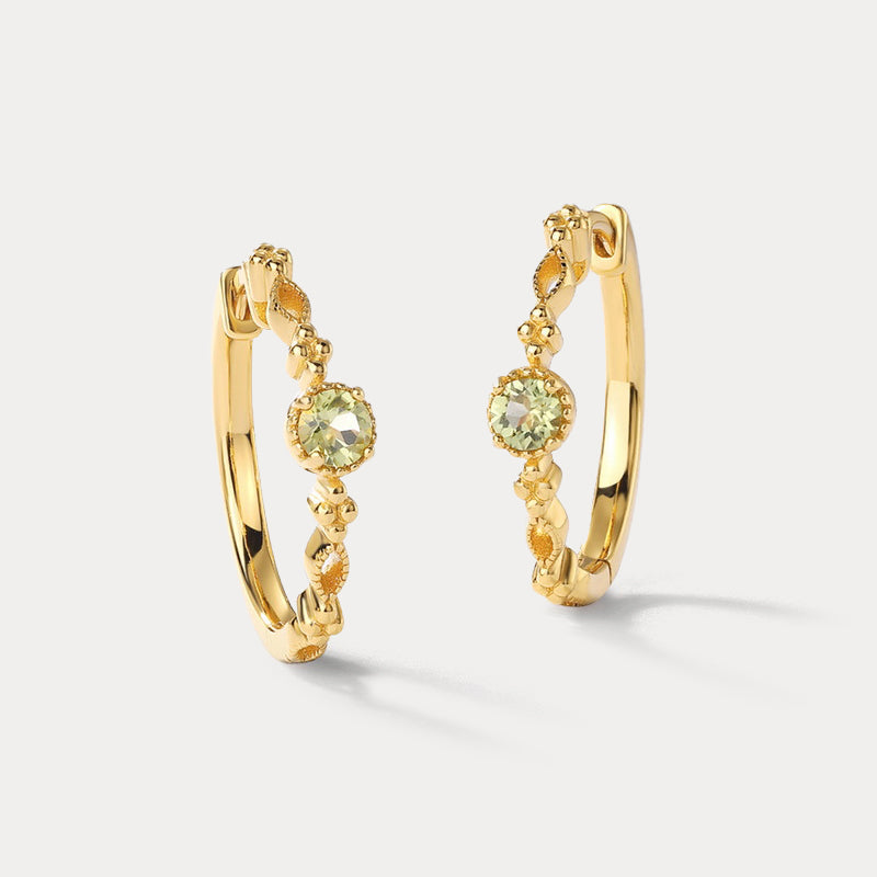 Peridot Hoop Earrings 