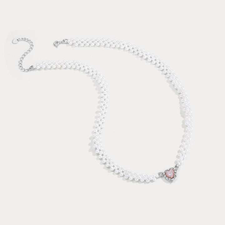 Pink Crystal and Pearl Necklace Gift