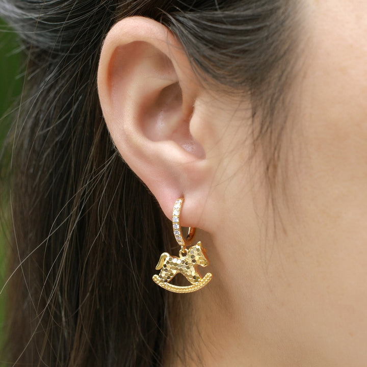 Rocking Horse Hoop Earrings