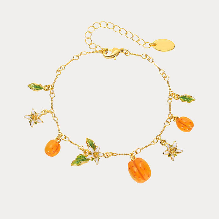 Selenichast Golden Plum Flower Bracelet