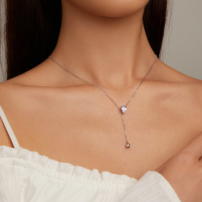Vertical Lariat Lily Necklace