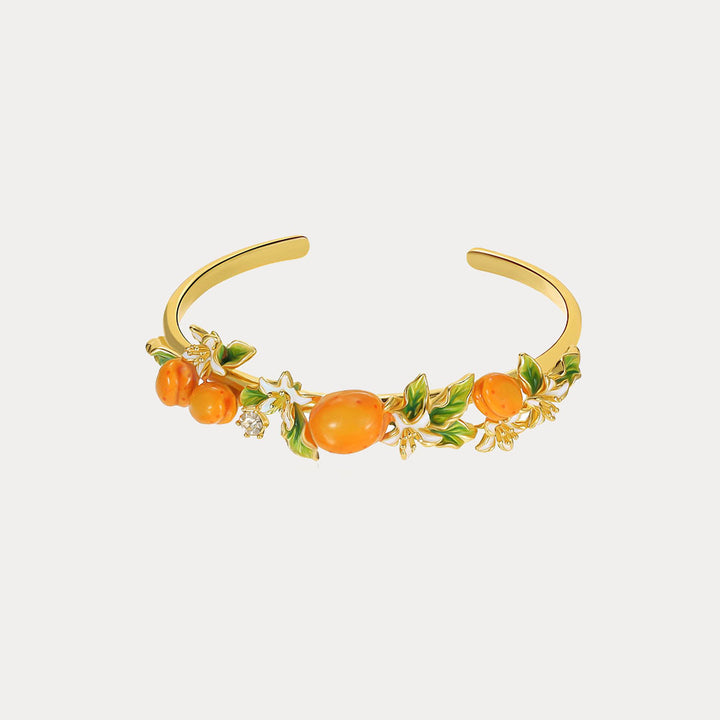 Selenichast Golden Plum Flower Cuff