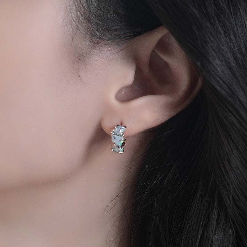 Triangle Opal Earrings