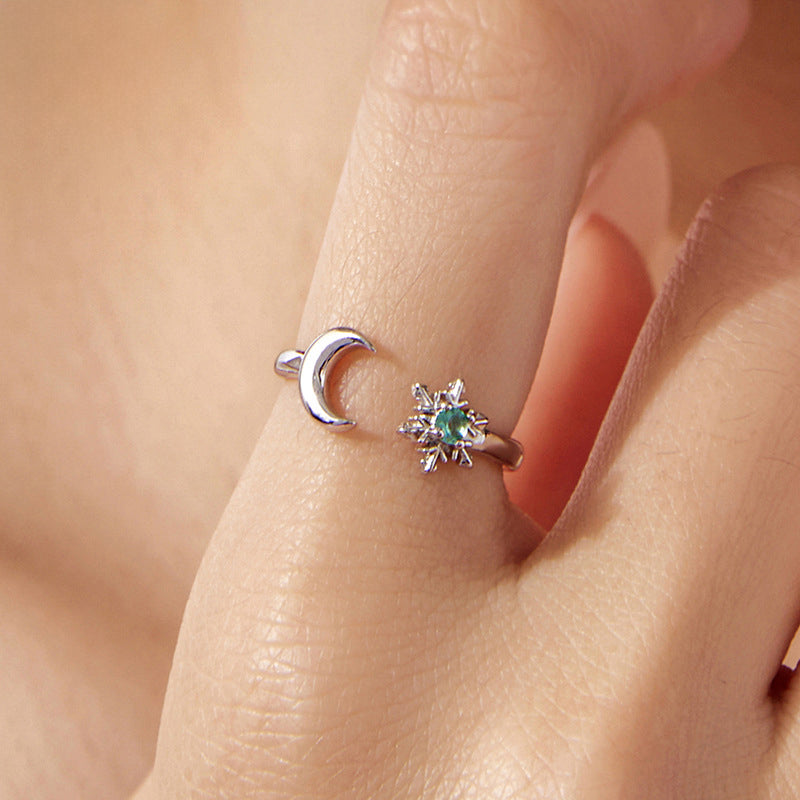 Snowflake Moon Ring