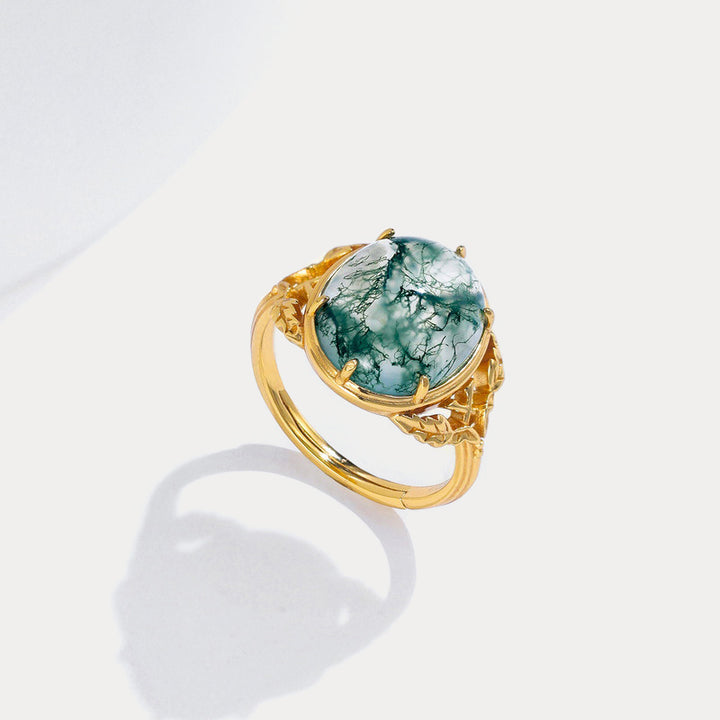 Selenichast Moss Agate Ring