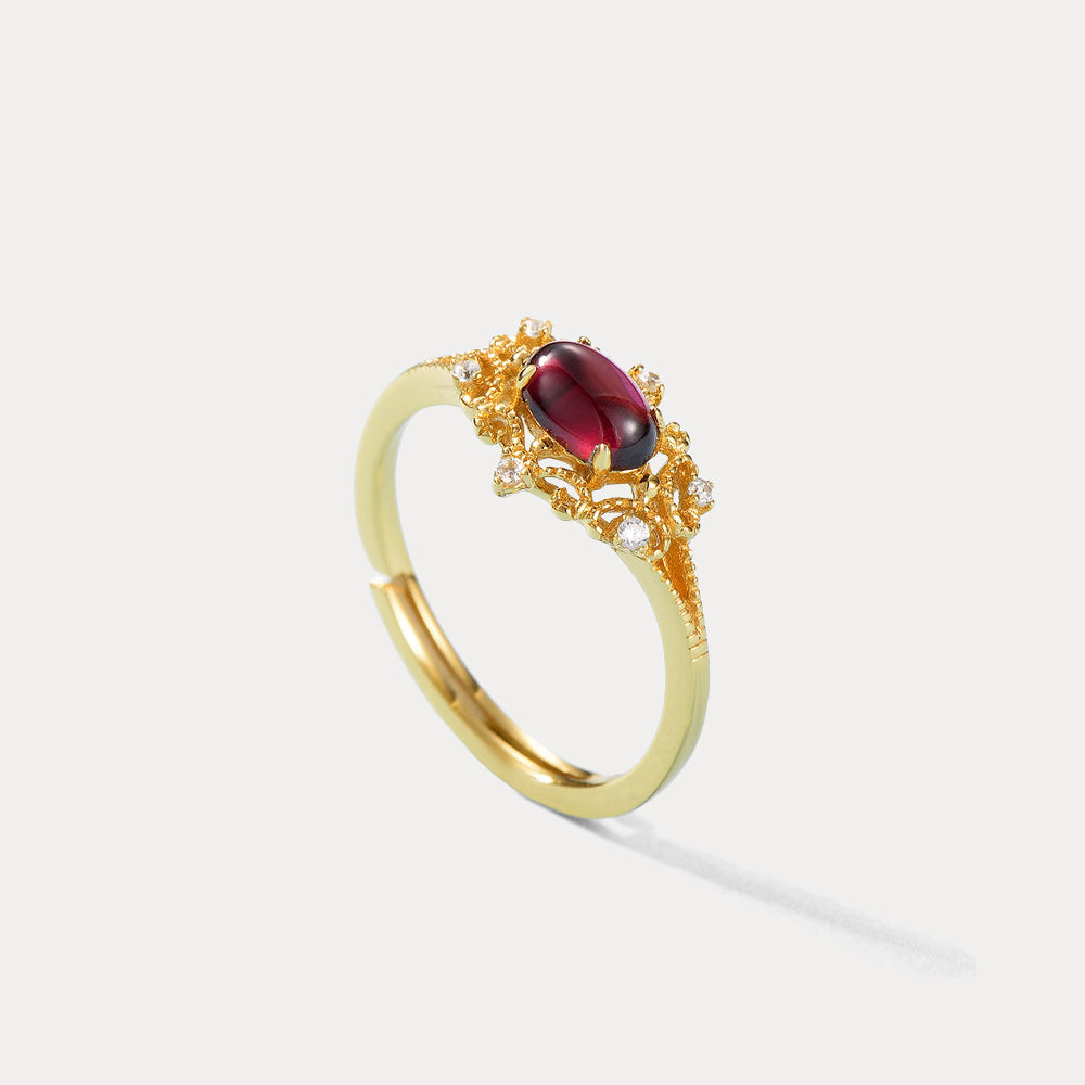 Garnet Vintage Wedding Ring