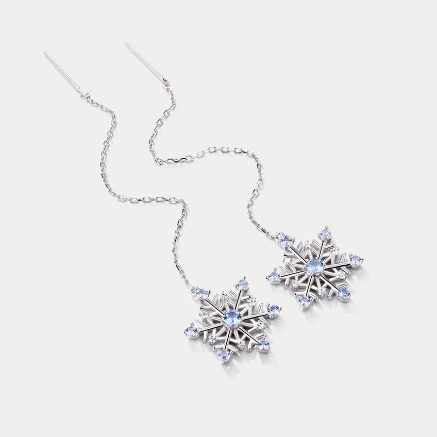 Christmas Daimond Snowflake Drop Earrings