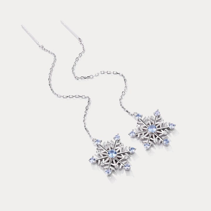 Christmas Daimond Snowflake Drop Earrings