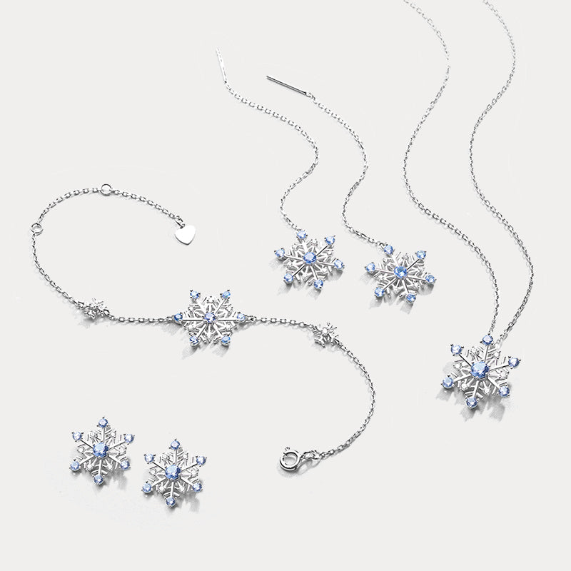 Christmas Silver Snowflake Jewelry Set