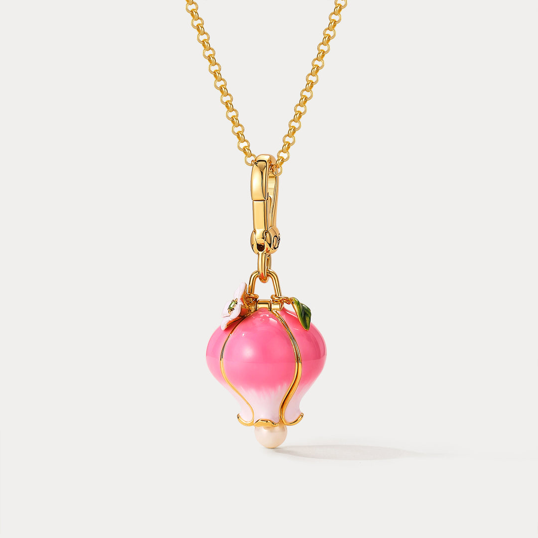 Rose Hamster Locket Necklace Valentine Gift 