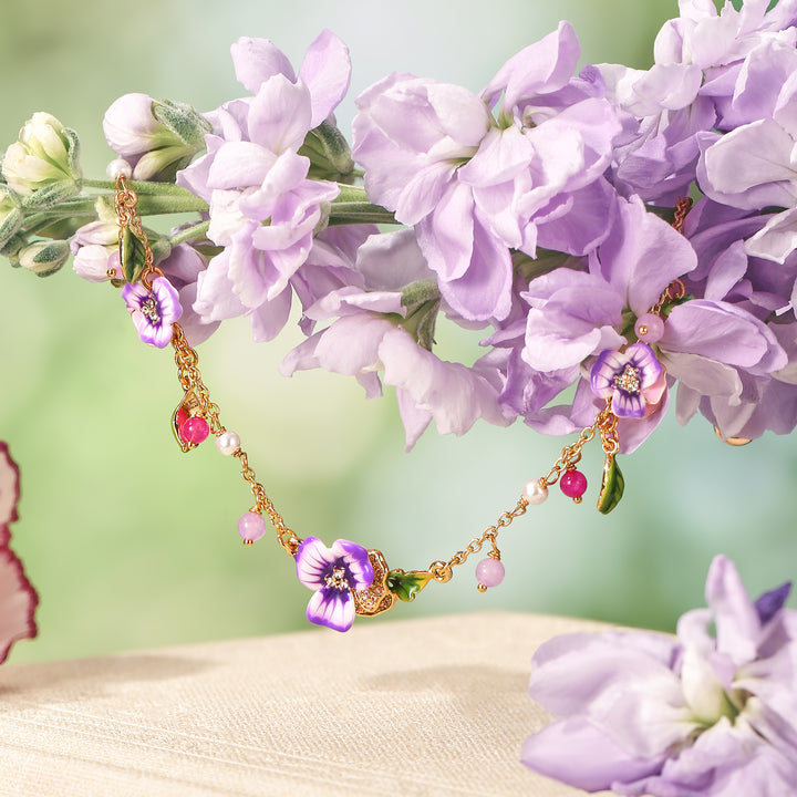 Purple Pansy Bracelet Gift