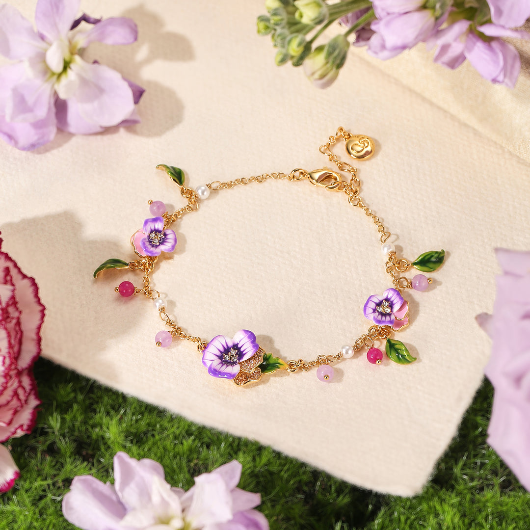 Purple Pansy Bracelet 