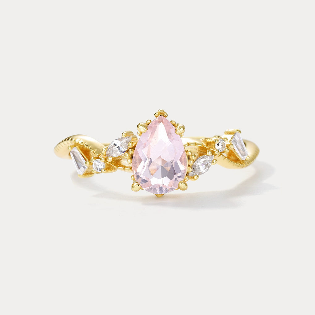 Pear Pink Crystal Ring Gift