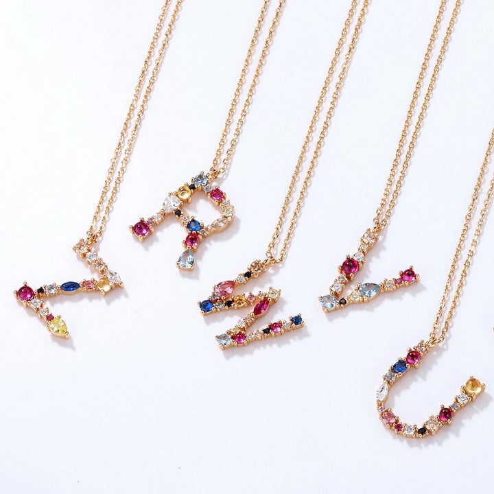 Selenichast Gold Initial Necklace Letter Necklace 