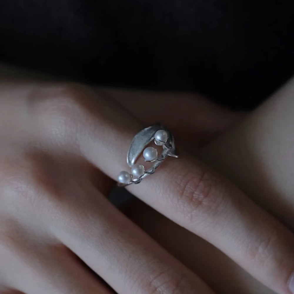 Silver Lily of the Valley Ring 