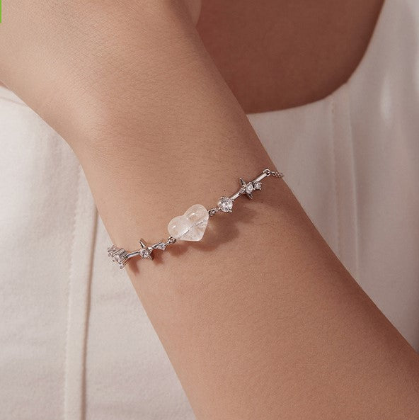 Clear Quartz Heart Bracelet Selenichast 