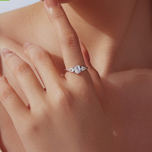 Oval Moonstone Ring Selenichast