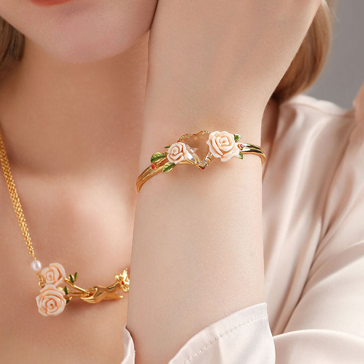 Champagne Rose Heart Bangle