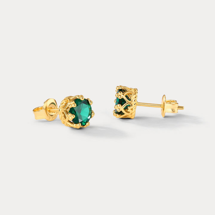 Emerald Stud Earrings Gift