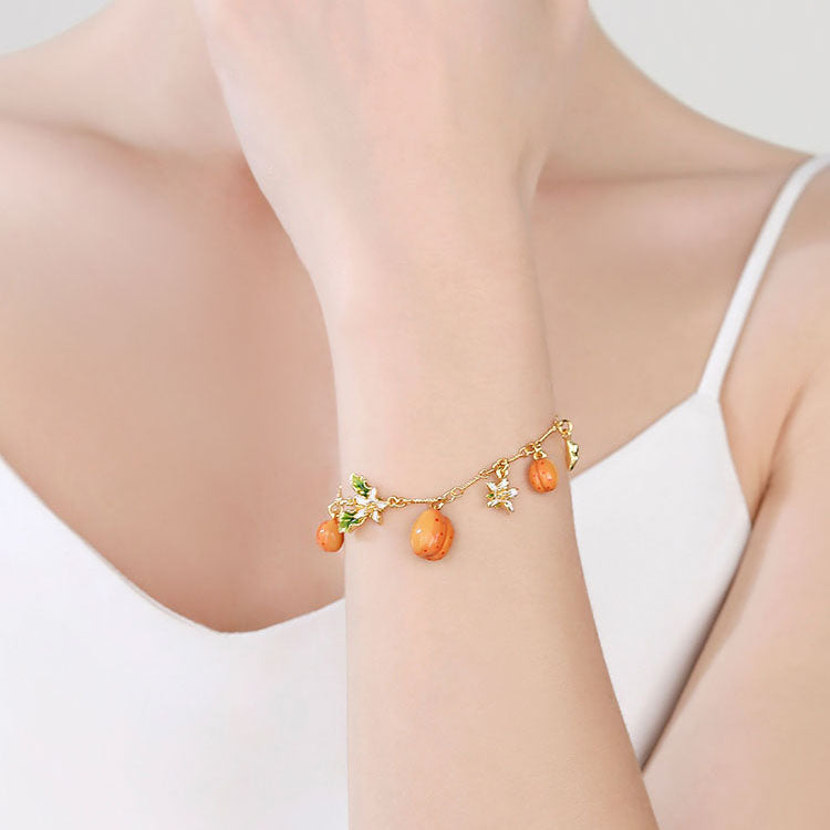 Golden Plum Flower Bracelet