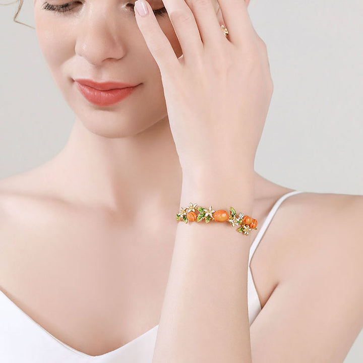 Golden Plum Flower Cuff