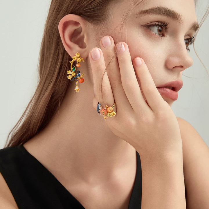 Magpie & Persimmon Blossom Earrings