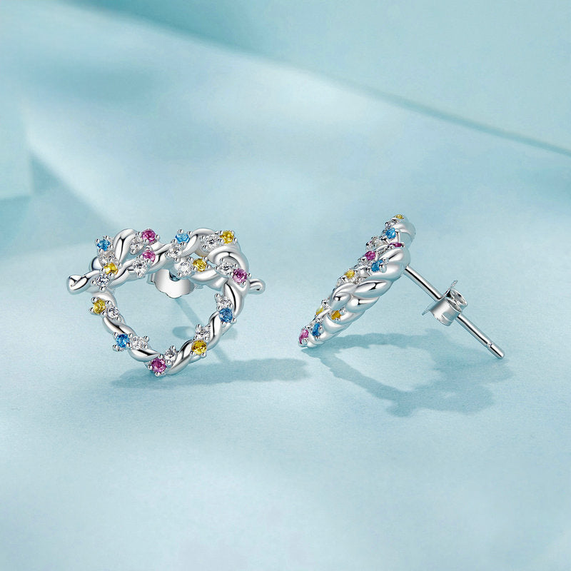 Heart Twist Stud Earrings
