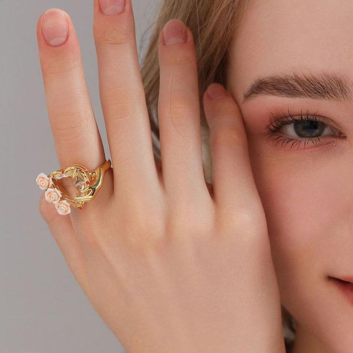 Champagne Rose Heart Ring