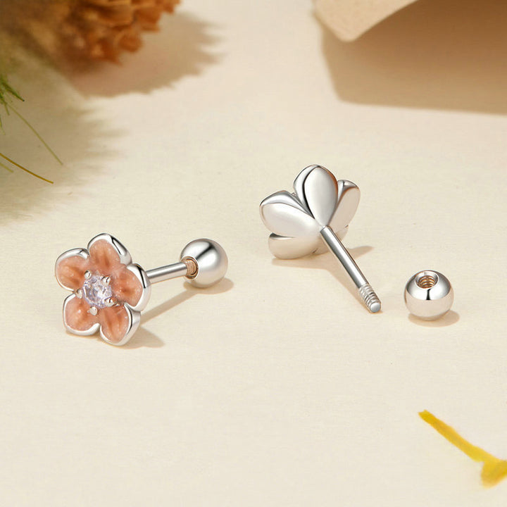 Silver Sakura Earrings