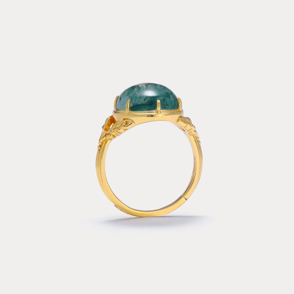 Bague d'agate de mousse