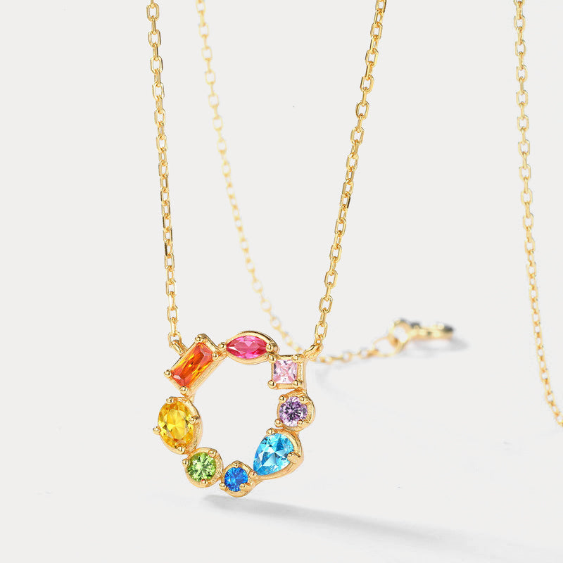 Rainbow Circle Necklace