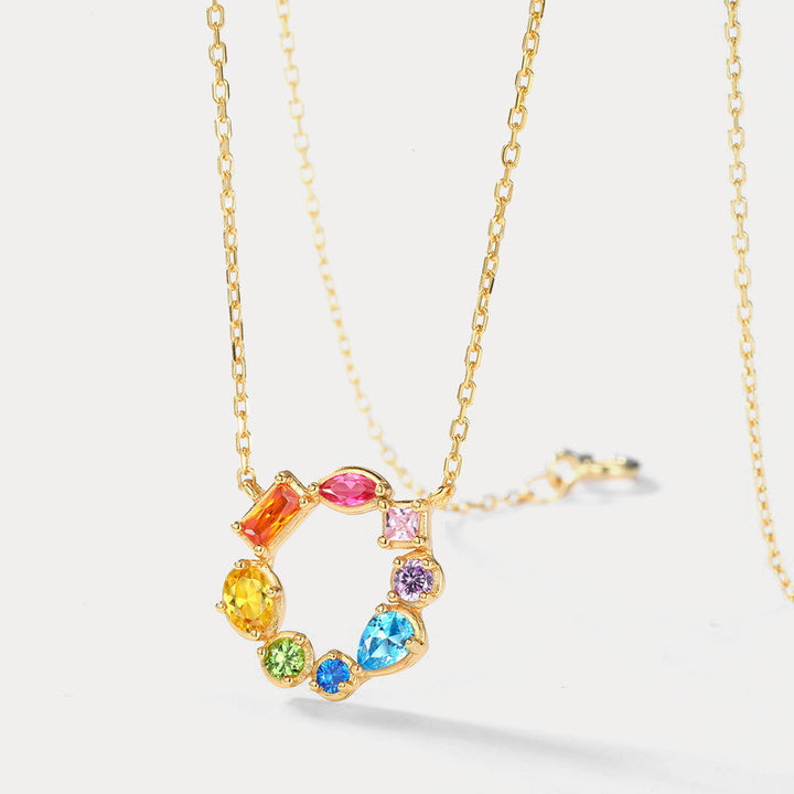 Rainbow Circle Necklace