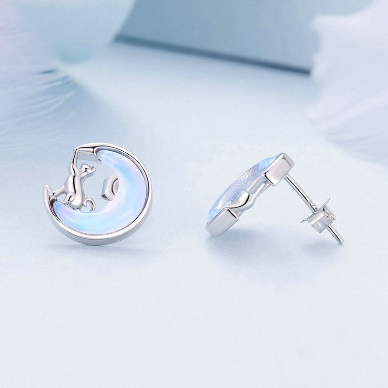 ONEFINITY Orecchini a forma di gatto, in argento Sterling 925 ONEFINITY Orecchini a forma di gatto, in argento Sterling 925