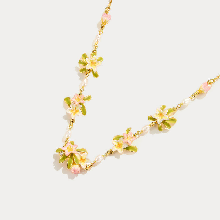 Selenichast Plumeria Necklace Summer Jewelry