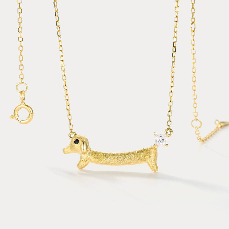 Silver Dachshund Necklace Gift