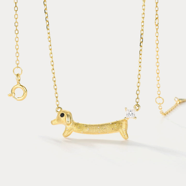 Silver Dachshund Necklace Gift