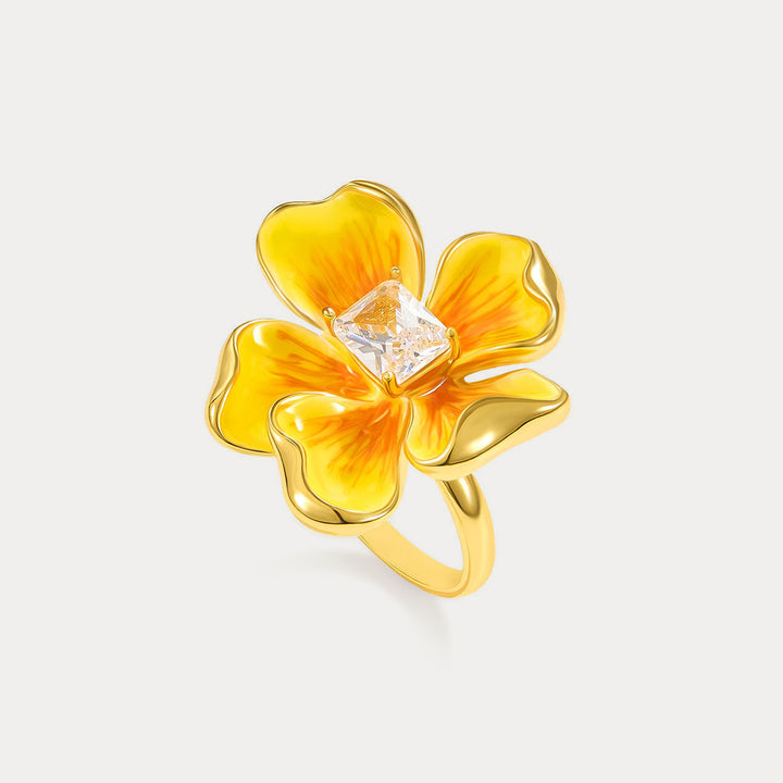 Selenichast Gold Flower Ring