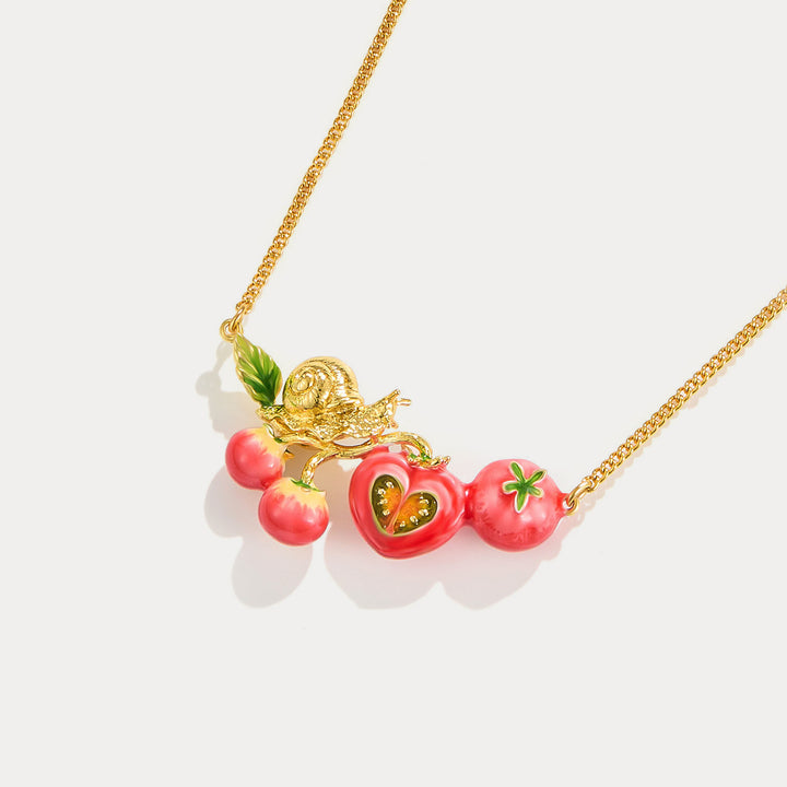Tomato & Snail Necklace