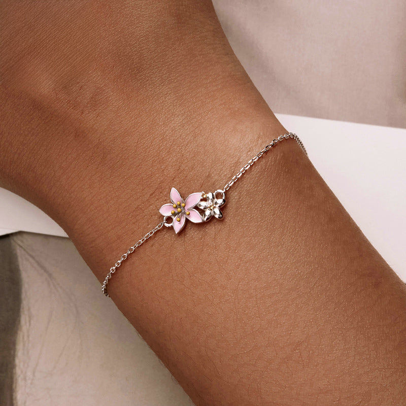 Silver Sakura Bracelet