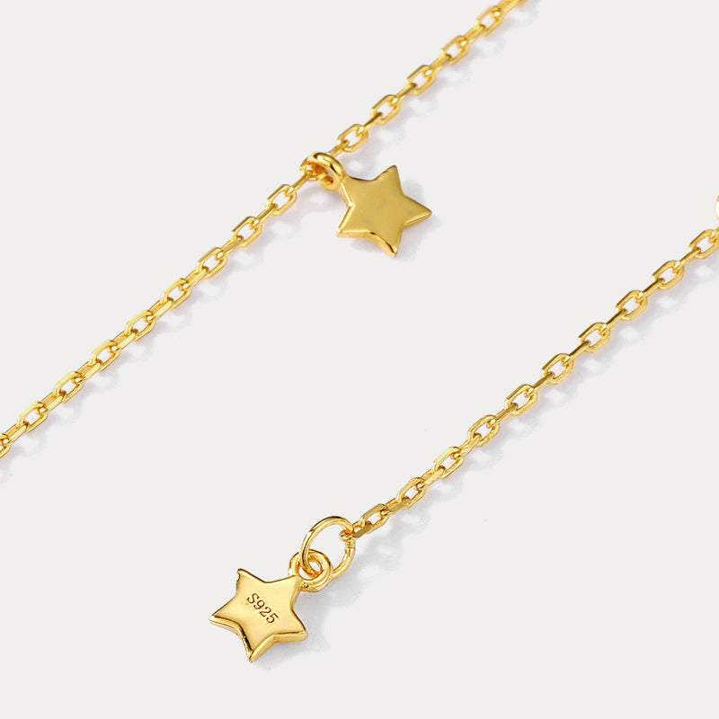 Opal Moon Star Gold Necklace