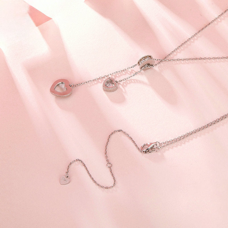 Heart Mother of Pearl Y Necklace