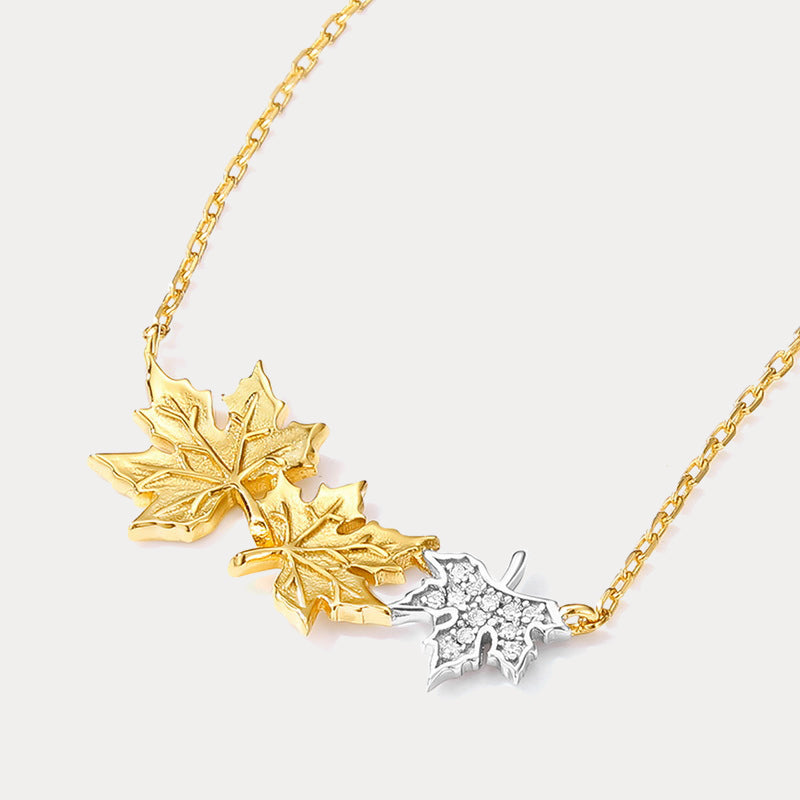 Maple Leaves Silver Necklace