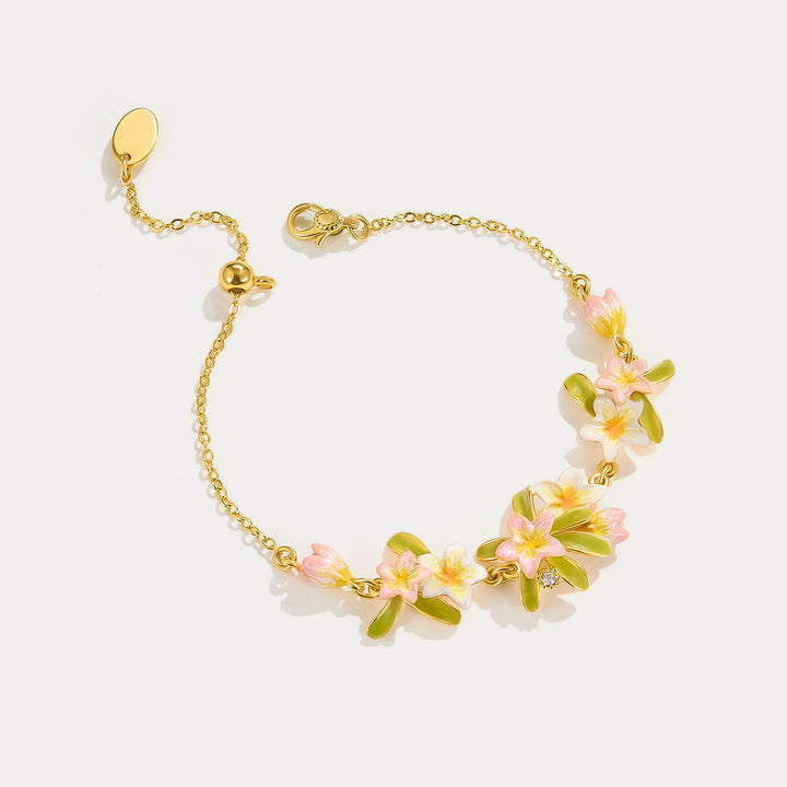 Selenichast Plumeria Bracelet Summer Gifts for Her 